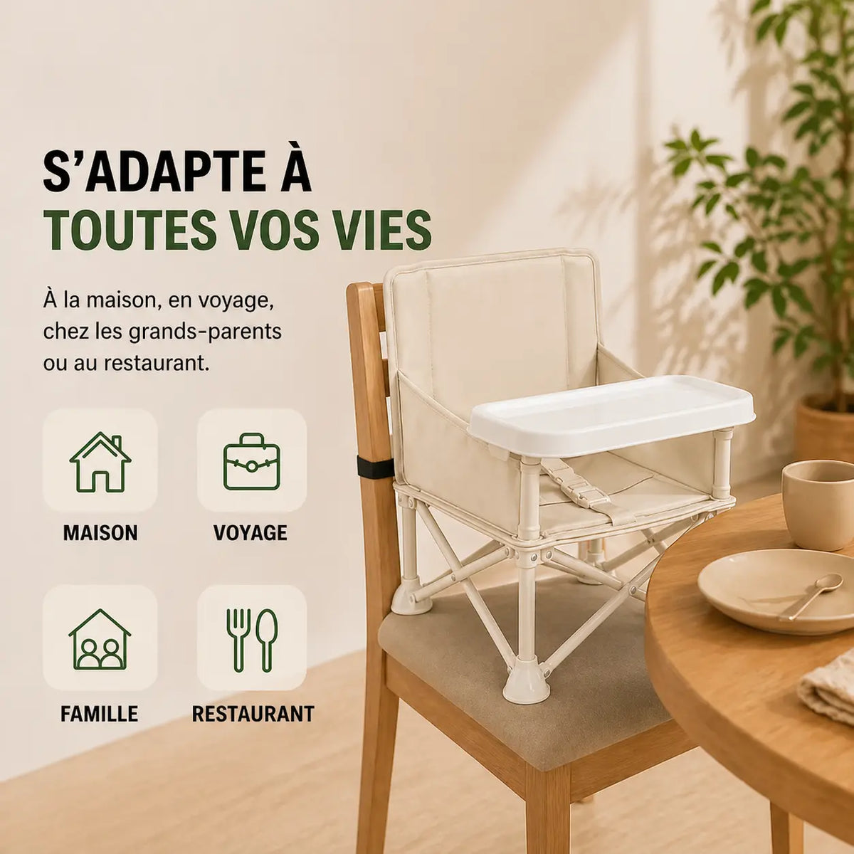 Rehausseur compact beige voyage format pliable visible vue 7