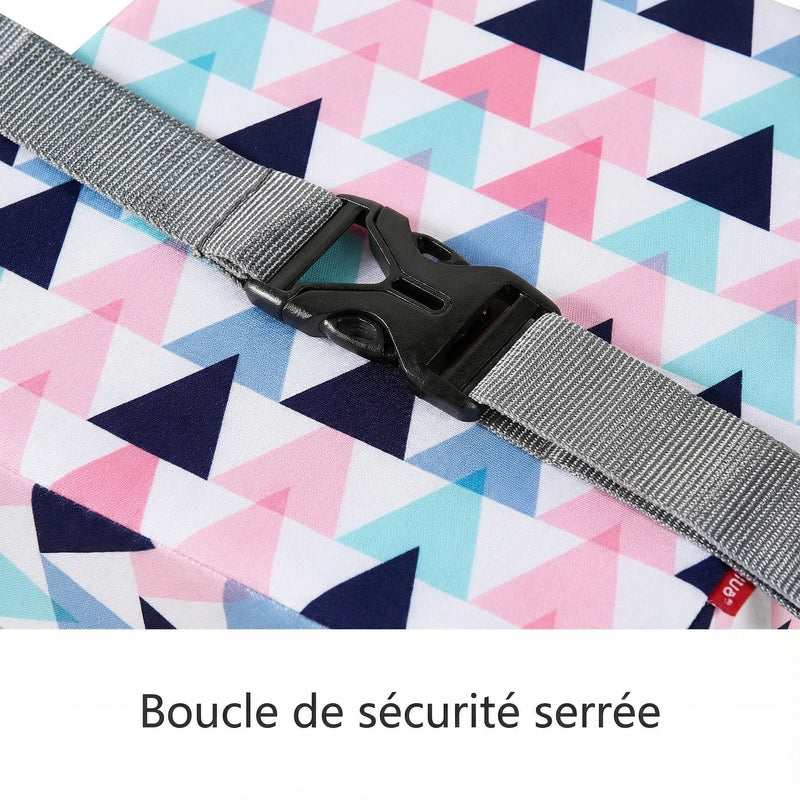 Coussin géométrique à sangles détail du format