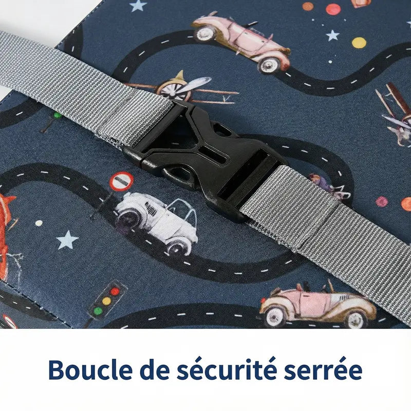 Coussin imperméable motif voiture mise en situation d'usage