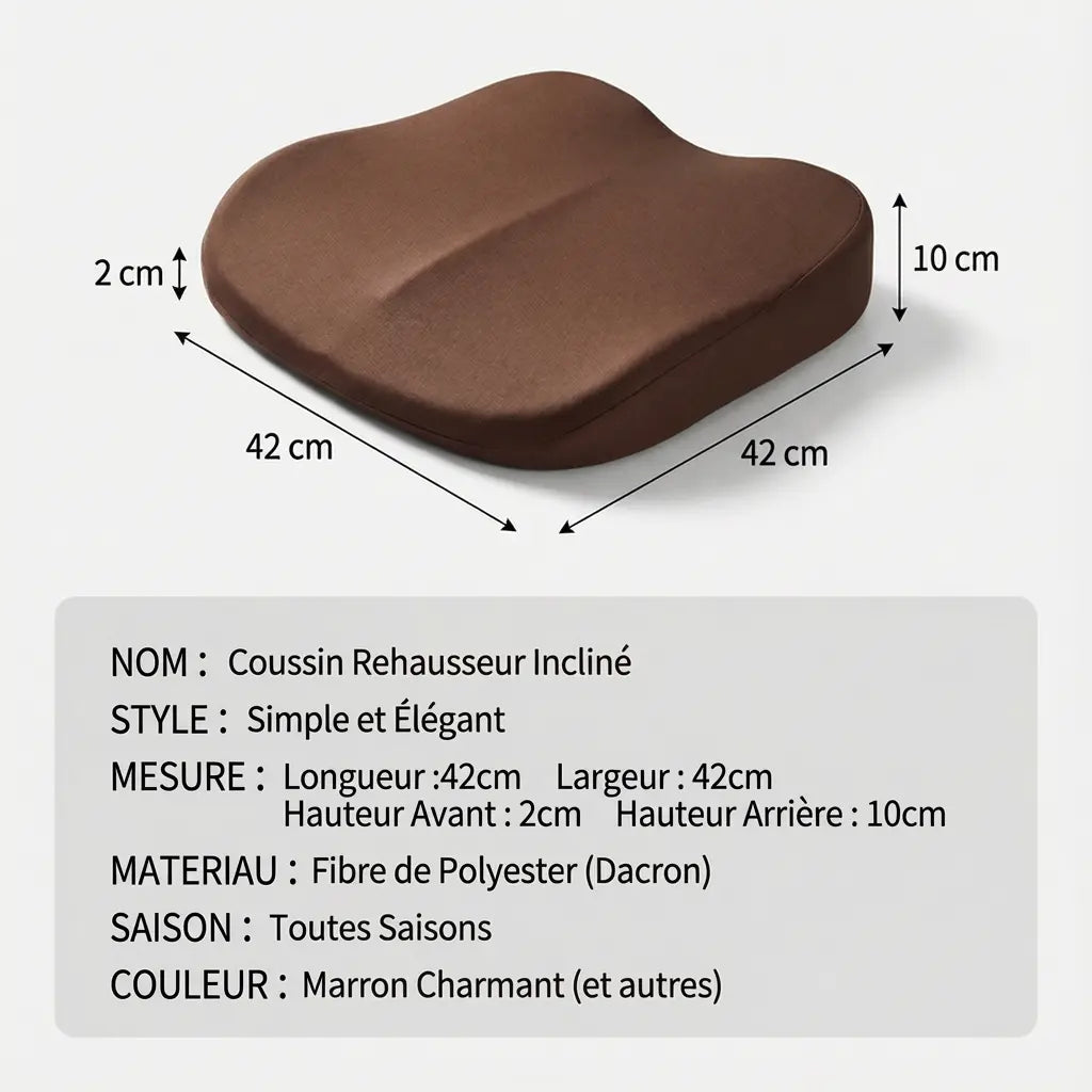 Coussin voiture conducteur marron vue de côté