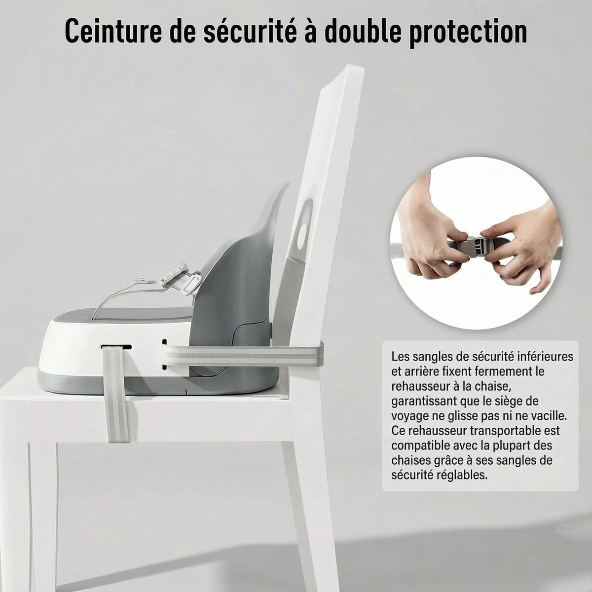 Rehausseur transportable harnais sécurité format transportable visible vue 2