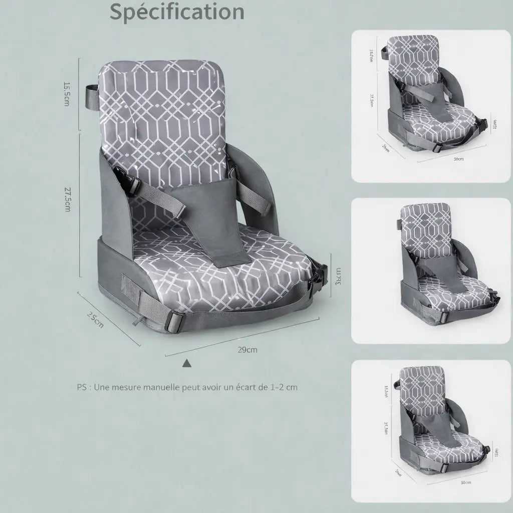 Chaise Rehausseur Bébé Grille Grise Description 
