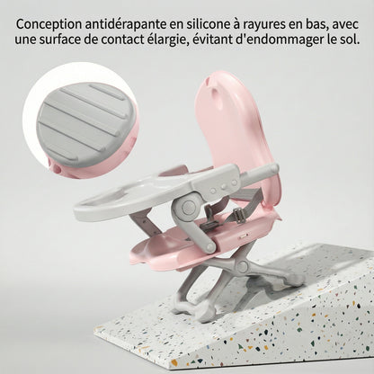 Conception Antiderapente Du Rehausseur Transportable Rose