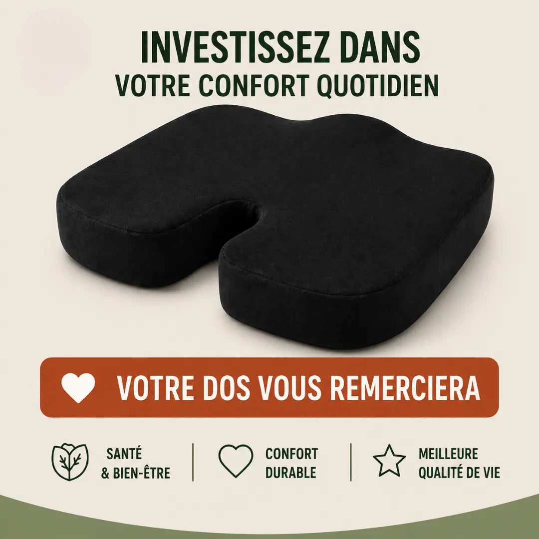Coussin bureau gel rafraîchissant noir vue secondaire