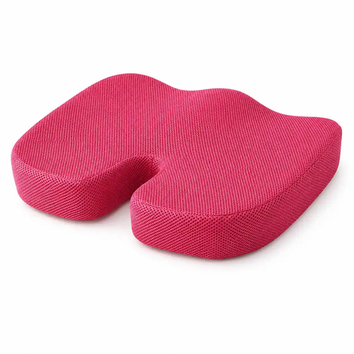 Coussin bureau respirant rose sur fond blanc
