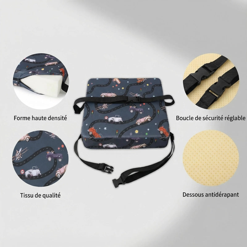 Coussin imperméable motif voiture détail du format