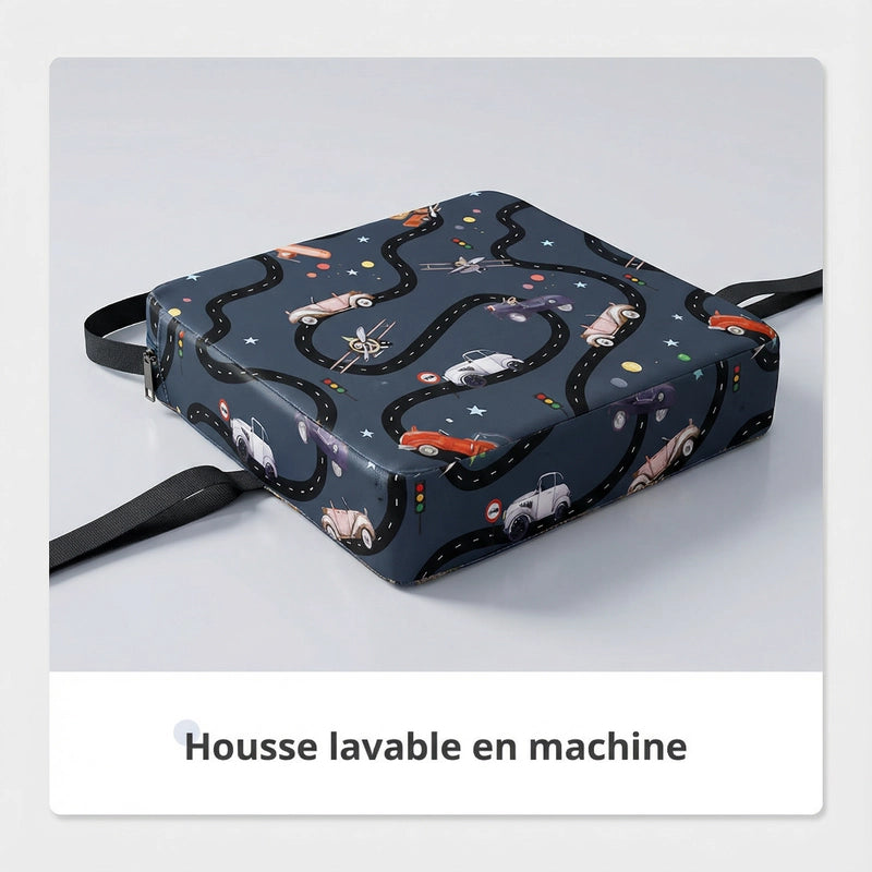 Coussin imperméable motif voiture housse visible