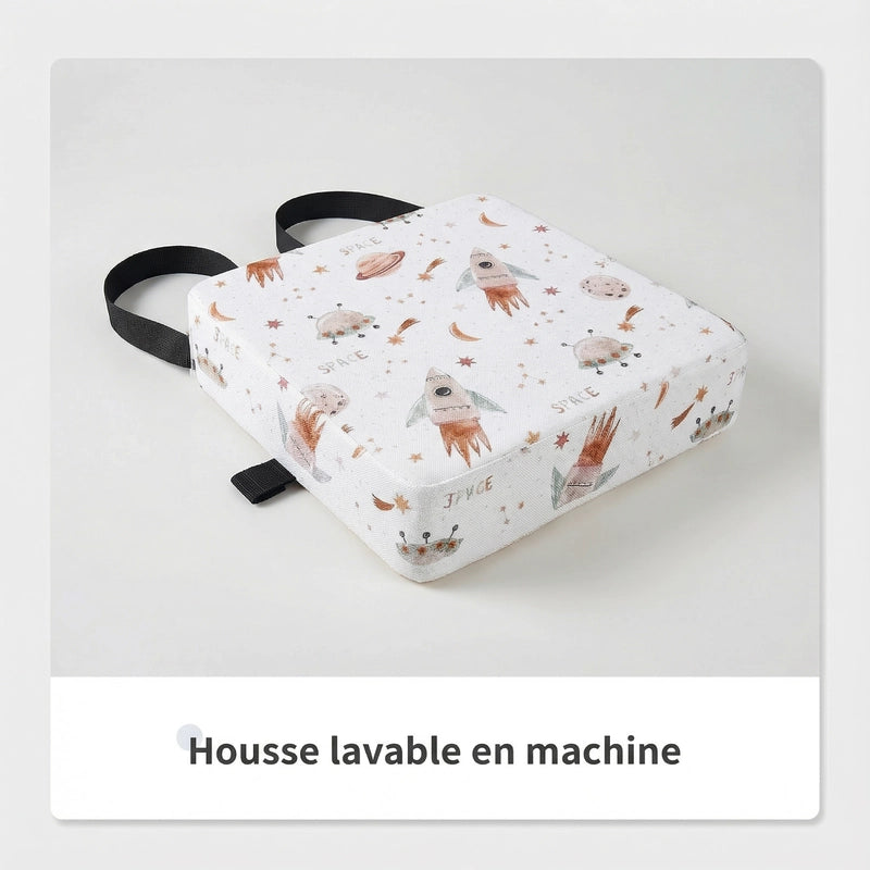 Coussin lavable motif espace enfant housse visible