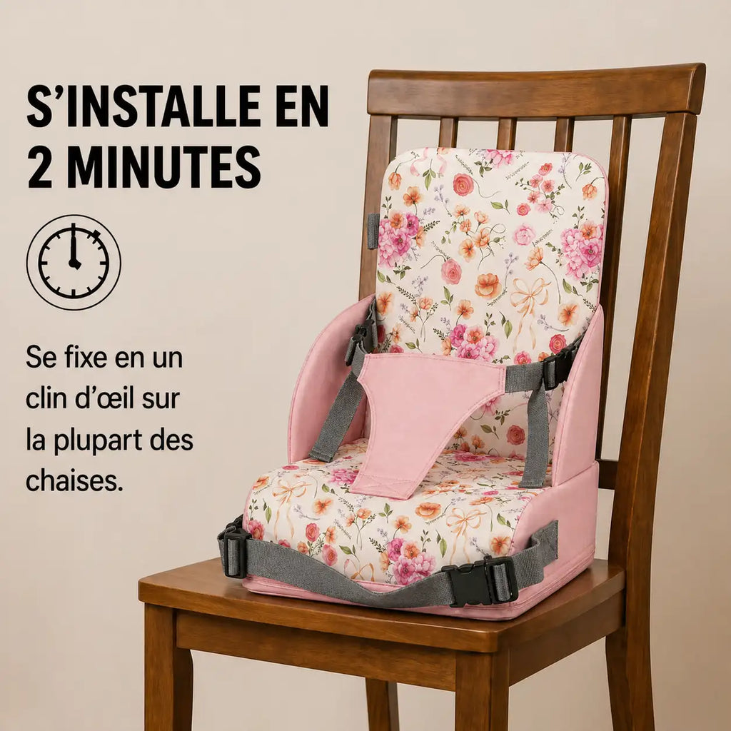 Rehausseur amovible rose fleur détail de la finition