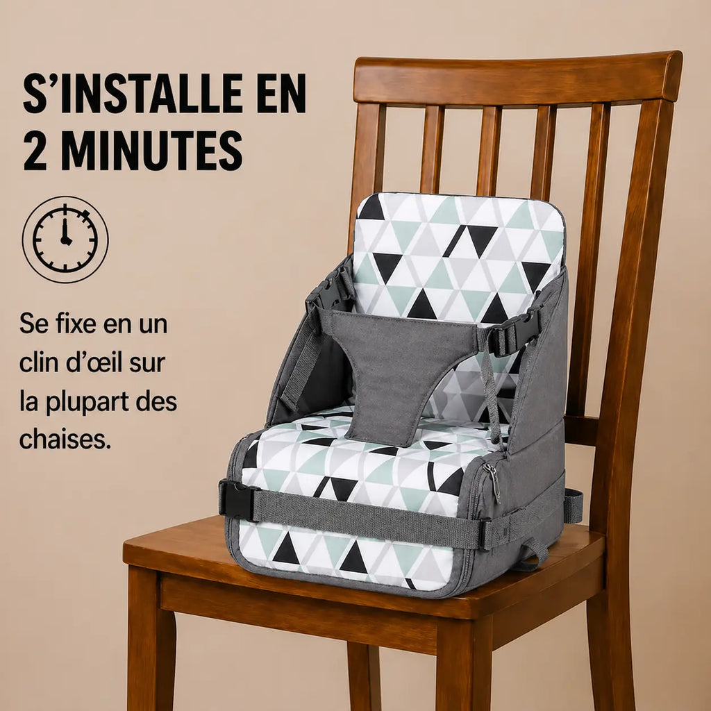 Rehausseur chaise boucle sécurité sangles de fixation visibles vue 2