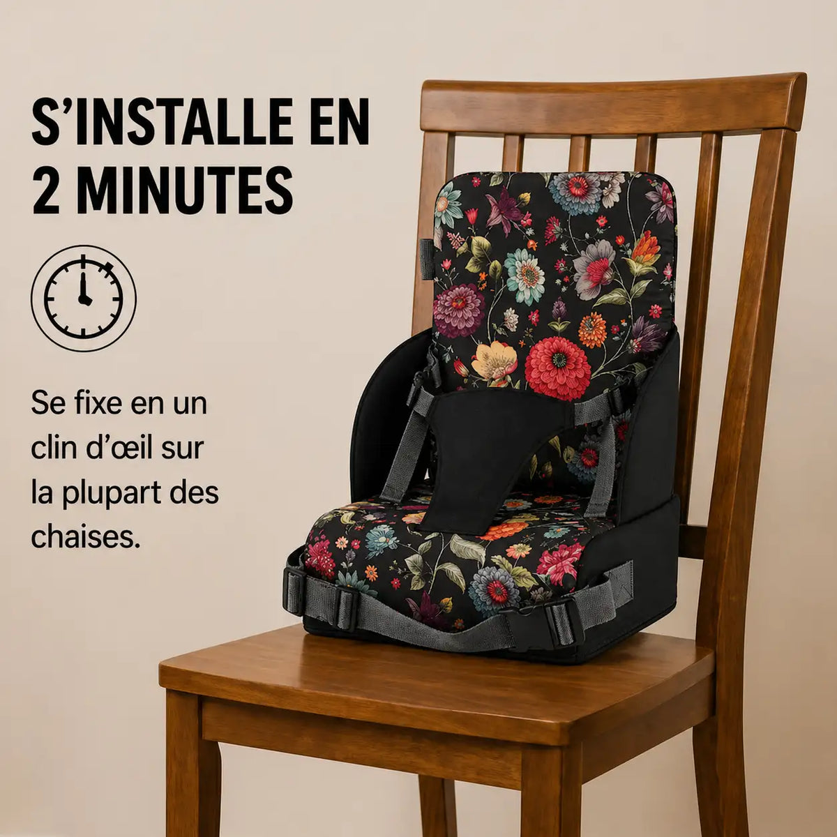 Rehausseur imperméable motif fleur détail de la finition