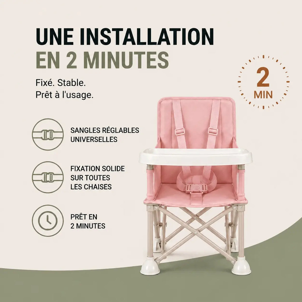 Rehausseur pliable repas rose format pliable visible vue 2