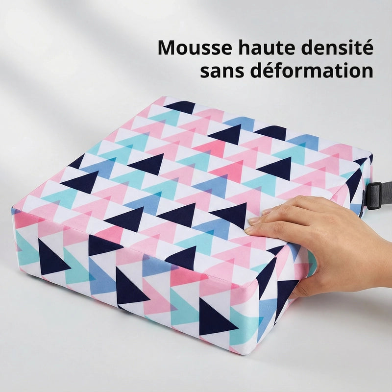 Coussin géométrique à sangles détail de la mousse