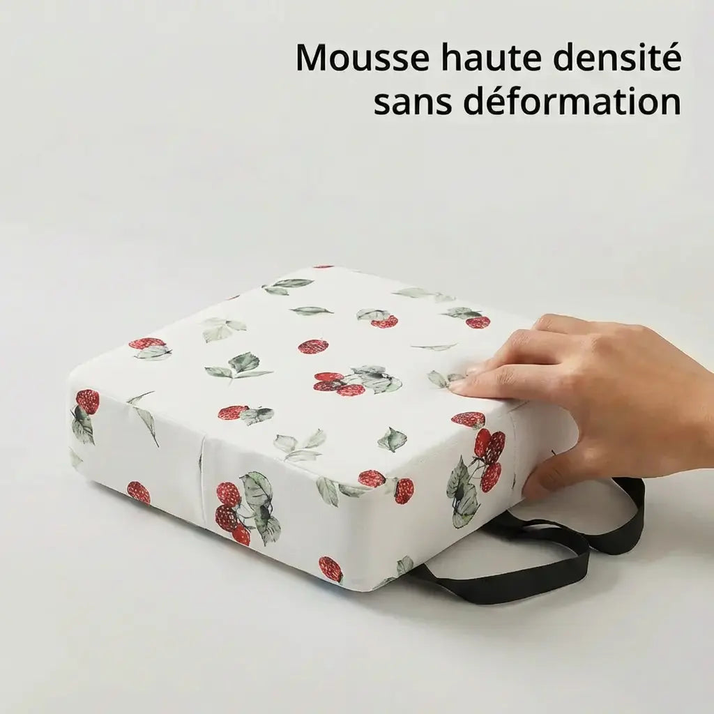 Coussin rehausseur polyester doux détail de la mousse