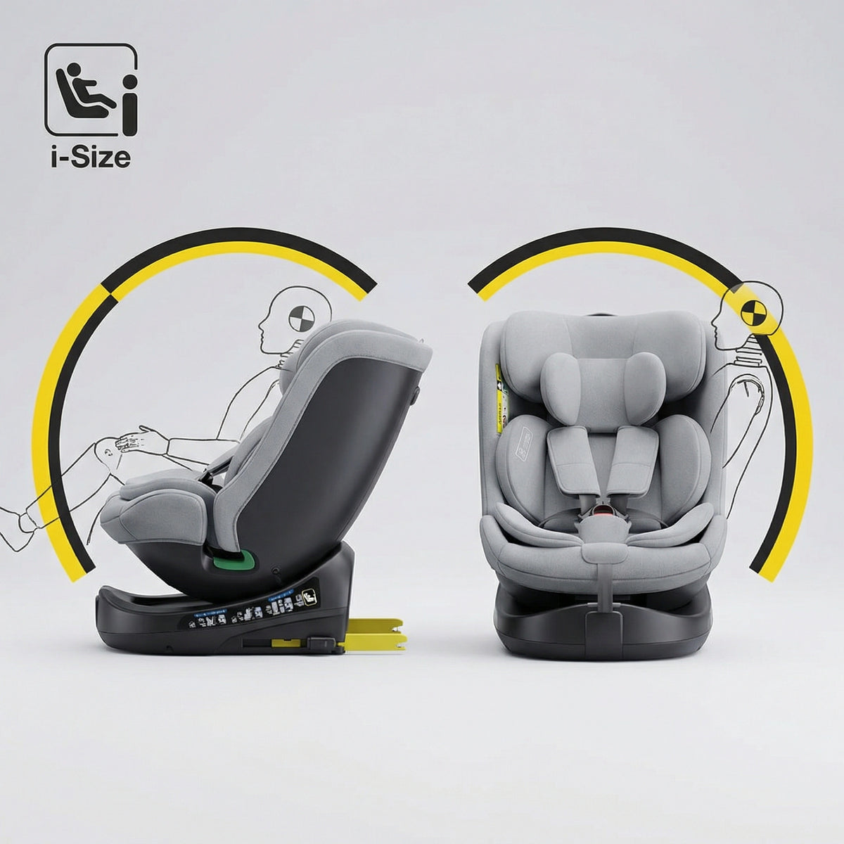 Siège auto rehausseur Isofix gris détail de la finition