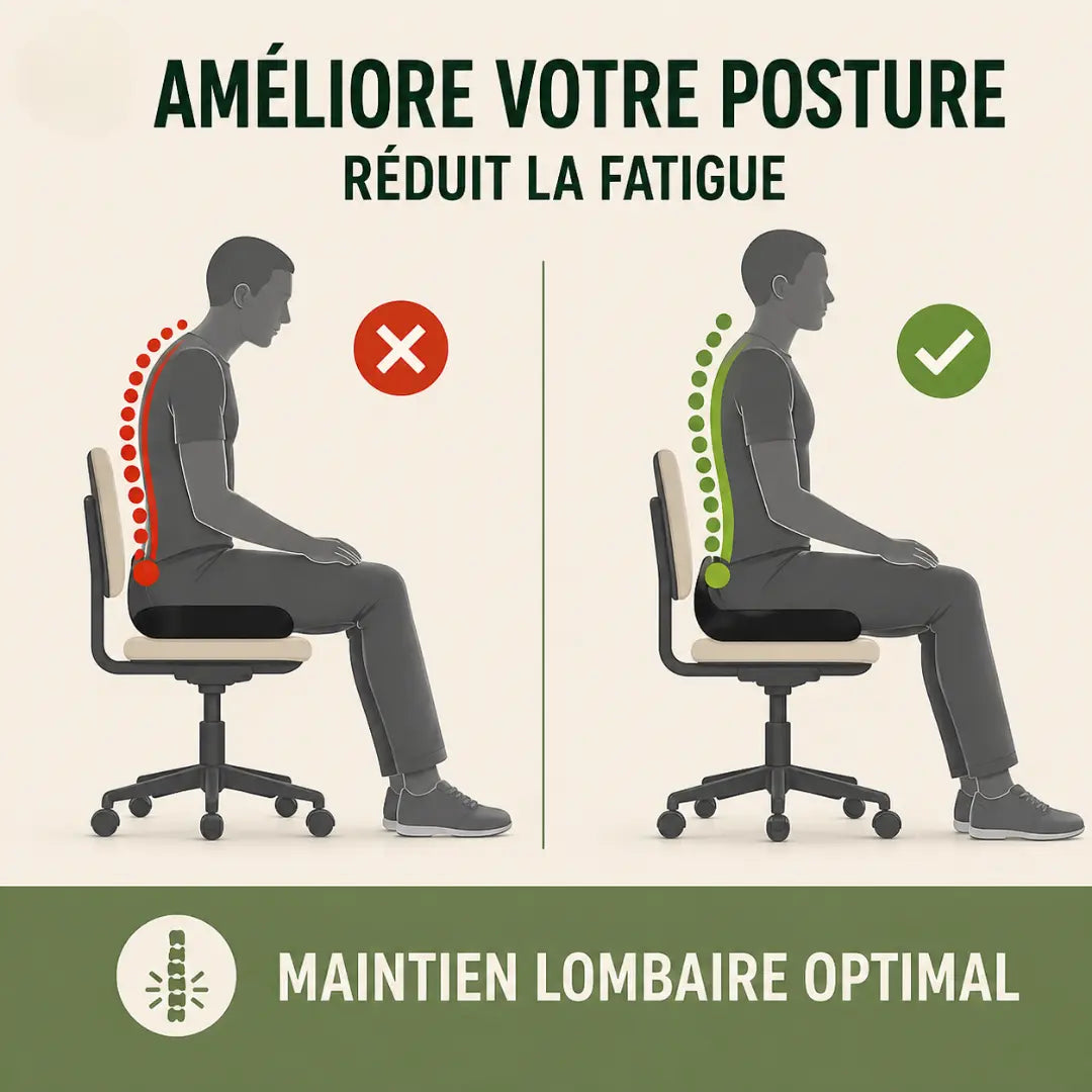 Coussin mémoire antidérapant marron mise en situation d'usage