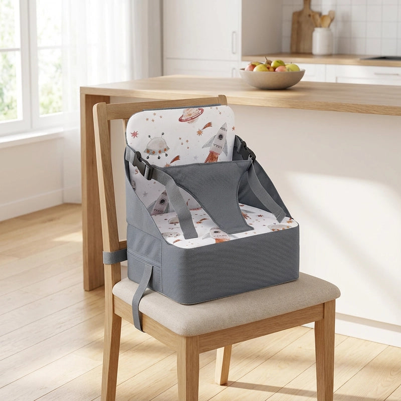 Rehausseur ventilé motif espace installé sur une chaise