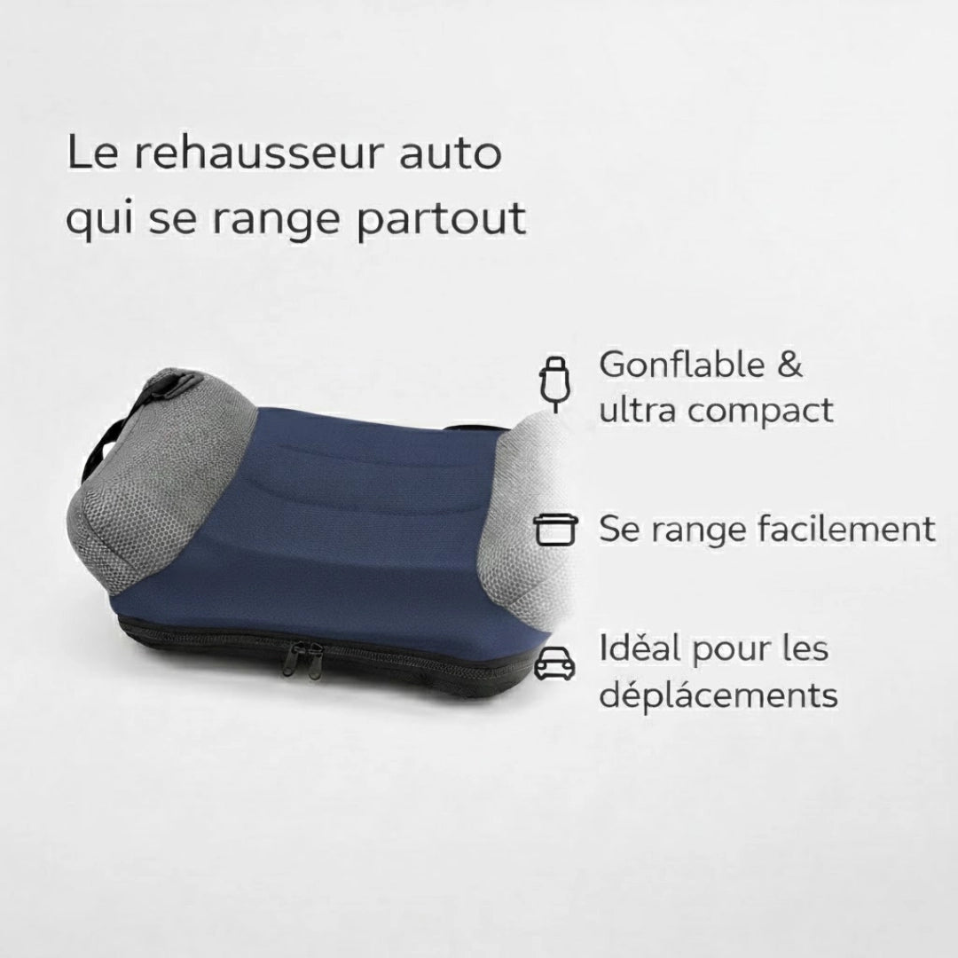 Rehausseur gonflable PVC bleu format gonflable visible infographie des points de confort
