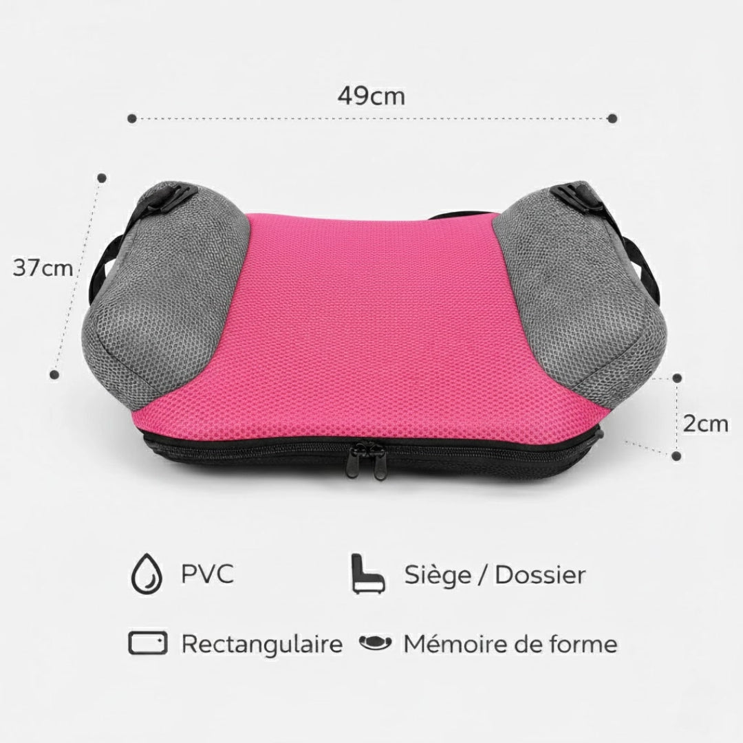 Rehausseur gonflable ultra doux rose format gonflable visible
