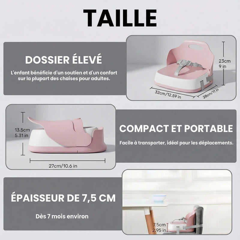 Rehausseur maison transportable rose avec dimensions visibles format transportable visible
