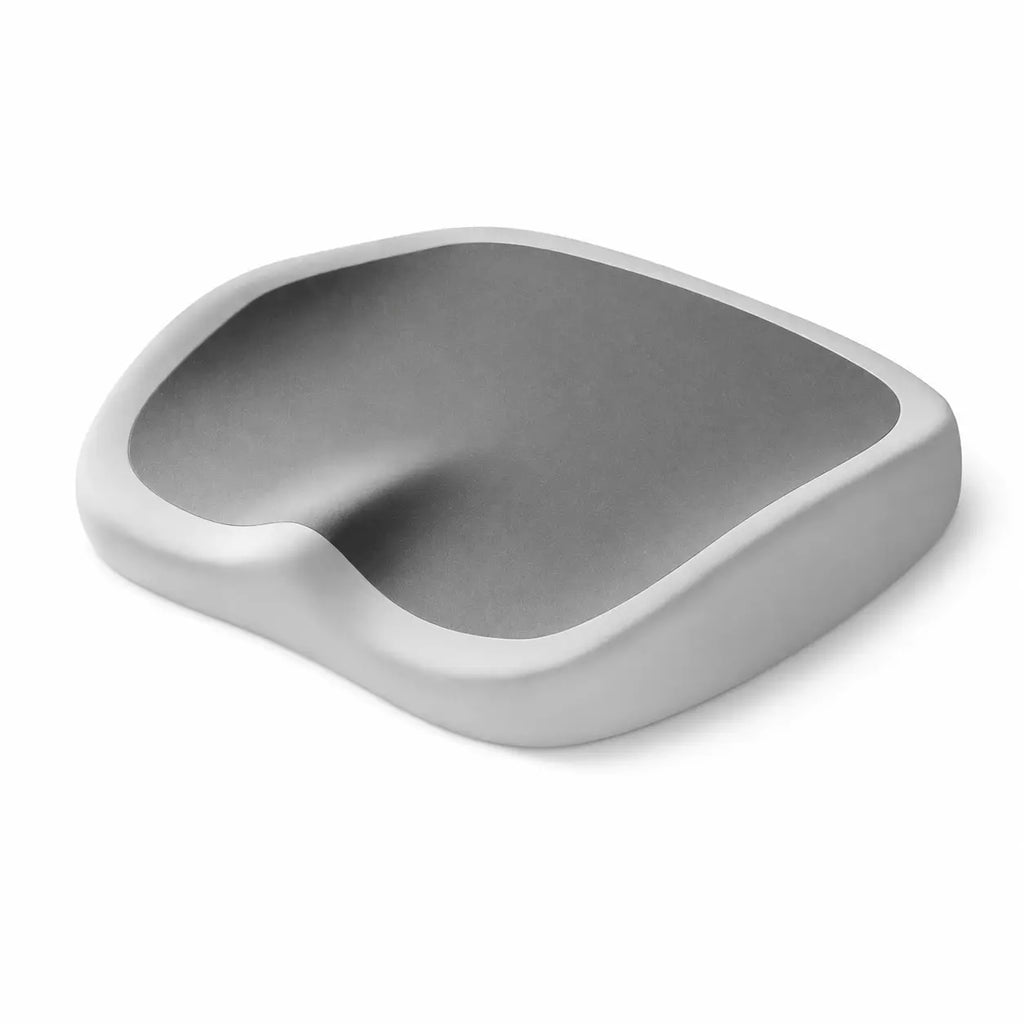 Coussin chaise absorbant gris foncé sur fond blanc
