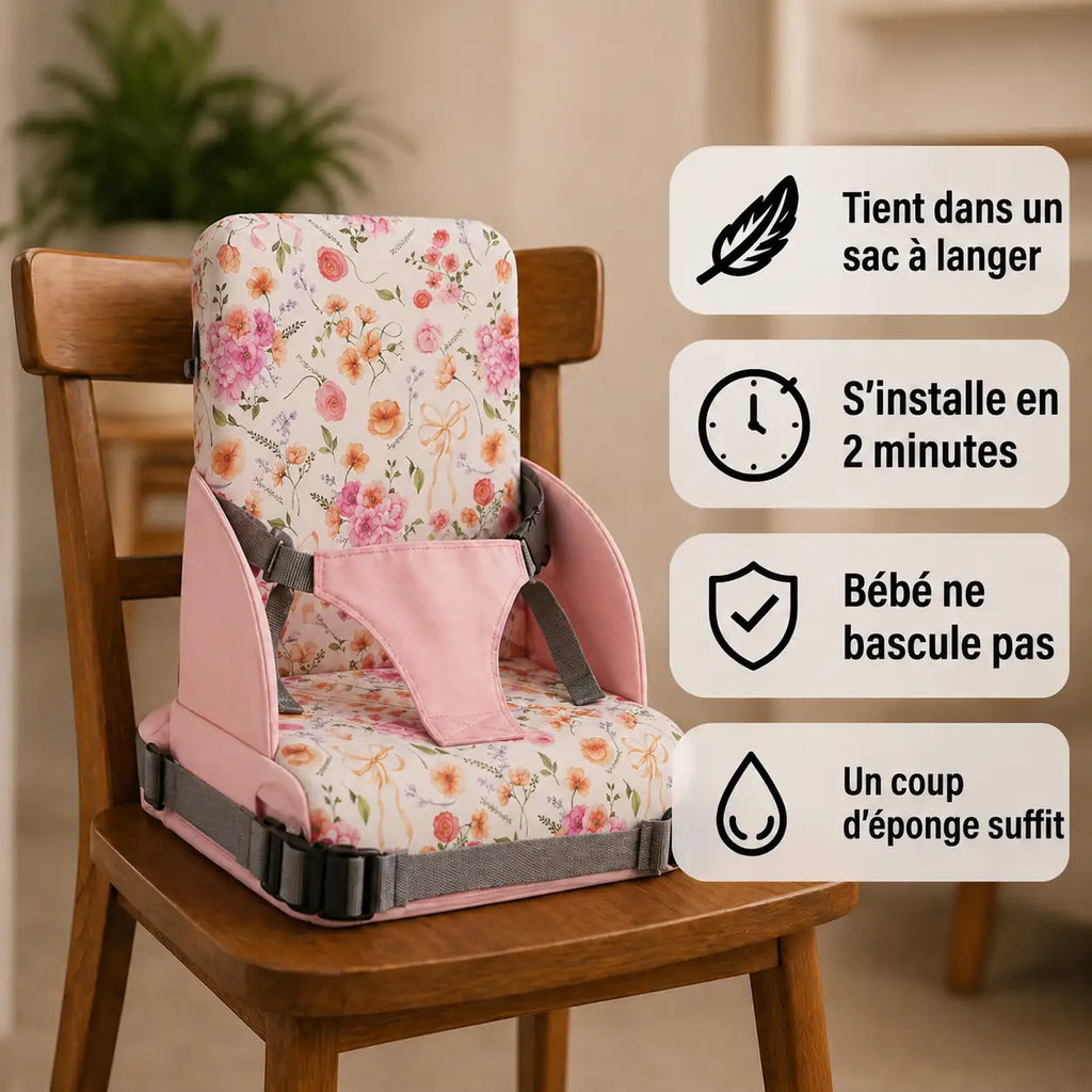 Rehausseur amovible rose fleur détail du format