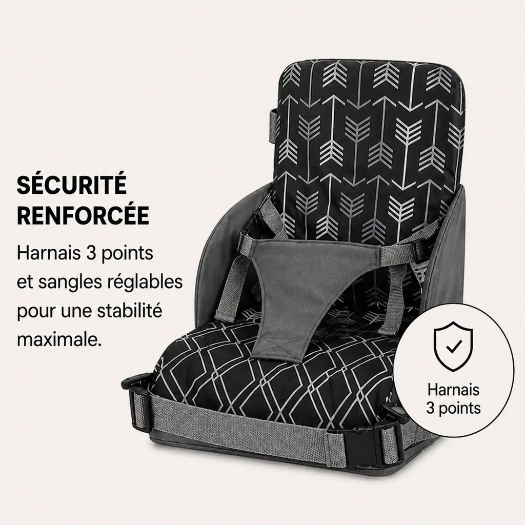 Rehausseur bébé flèche noir mise en situation d'usage