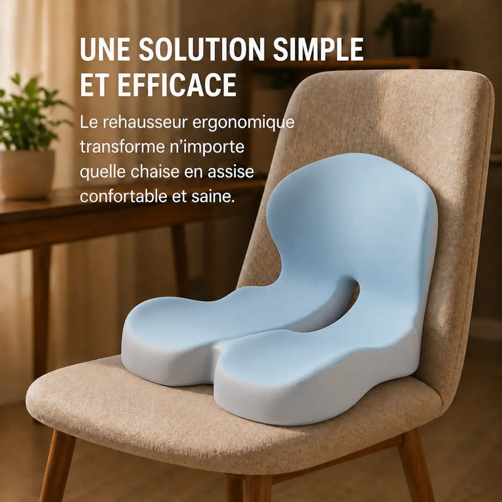 Coussin respirant coccyx bleu ciel mise en situation d'usage