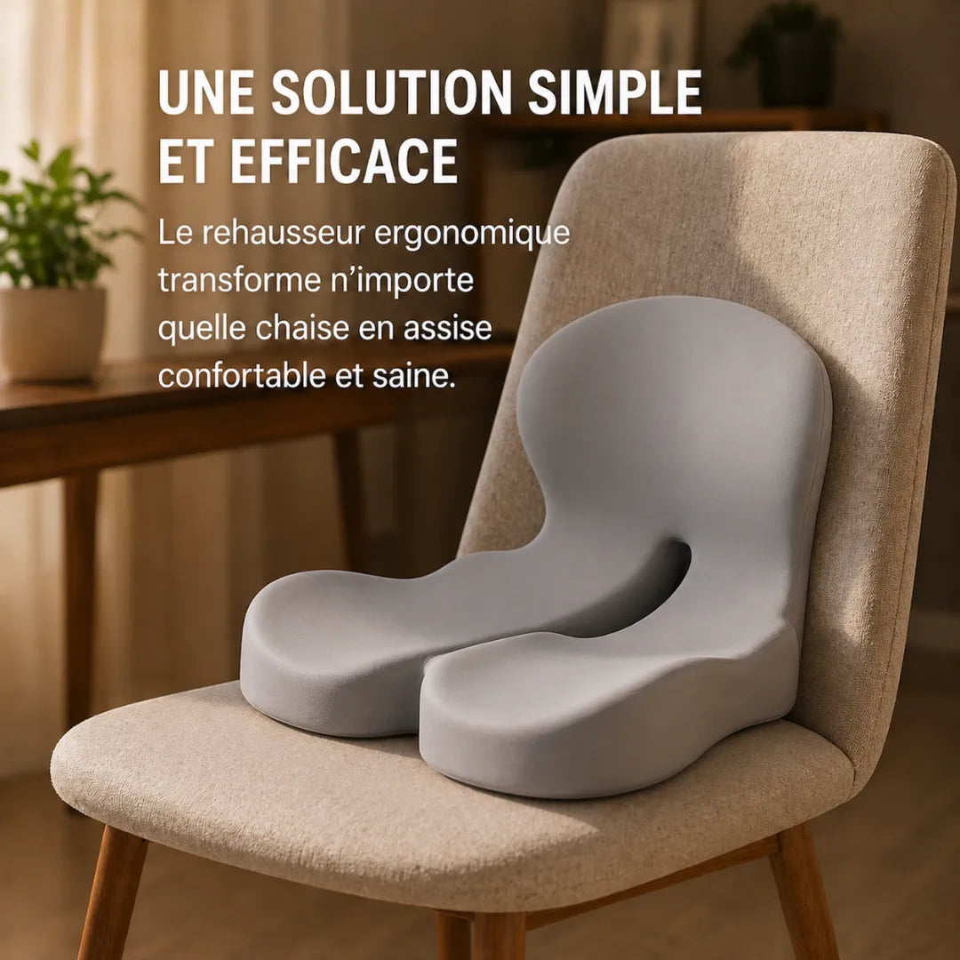 Coussin mémoire antidérapant argent mise en situation d'usage