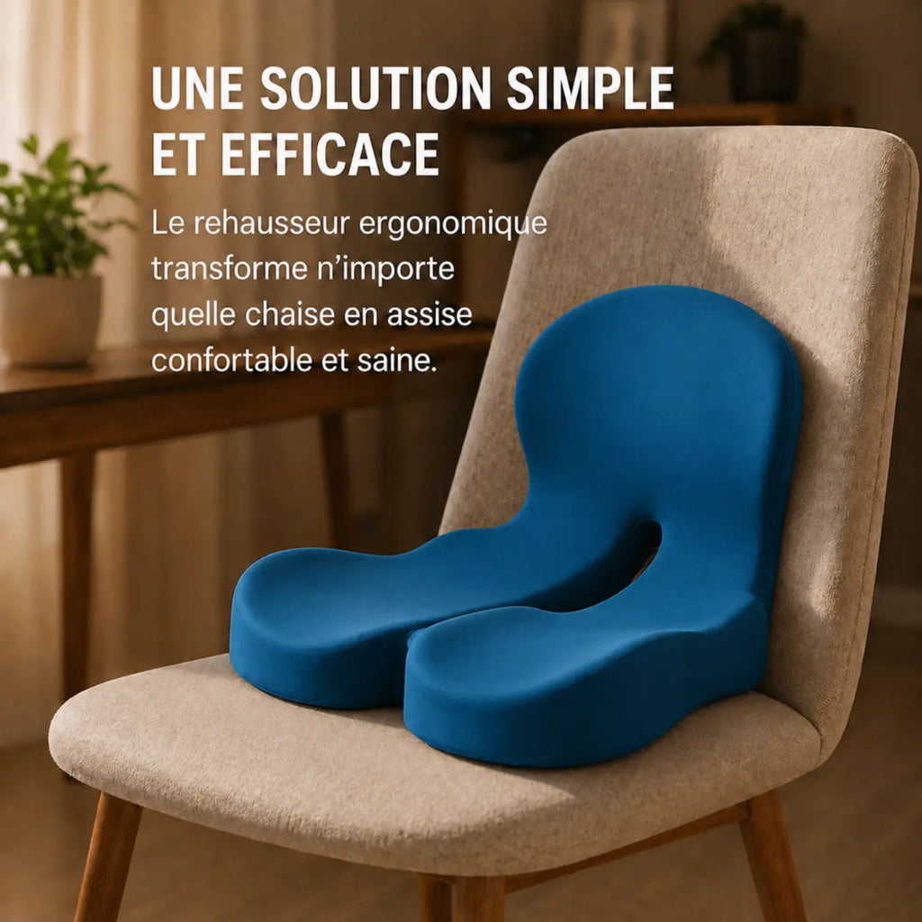 Coussin ergonomique forme U bleu mise en situation d'usage