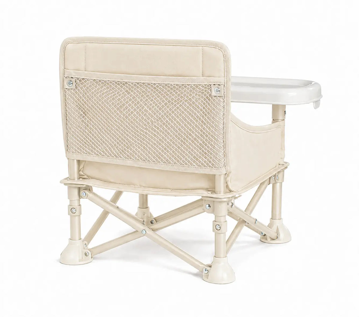 Rehausseur compact beige voyage sur fond blanc vue arrière