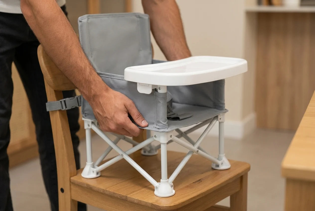 Rehausseur chaise pliable entrain d etre mis en place Image
