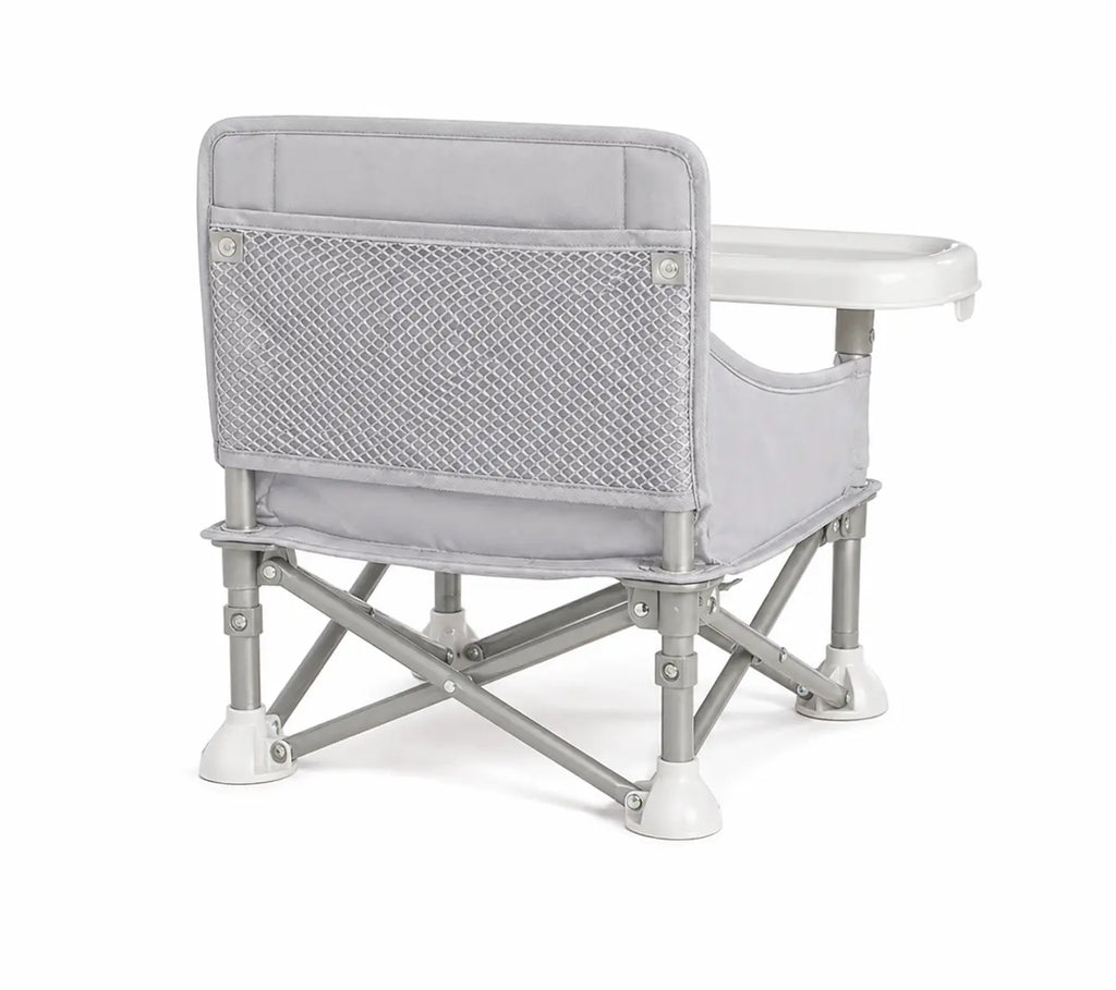 Rehausseur pliable transport gris sur fond blanc vue arrière