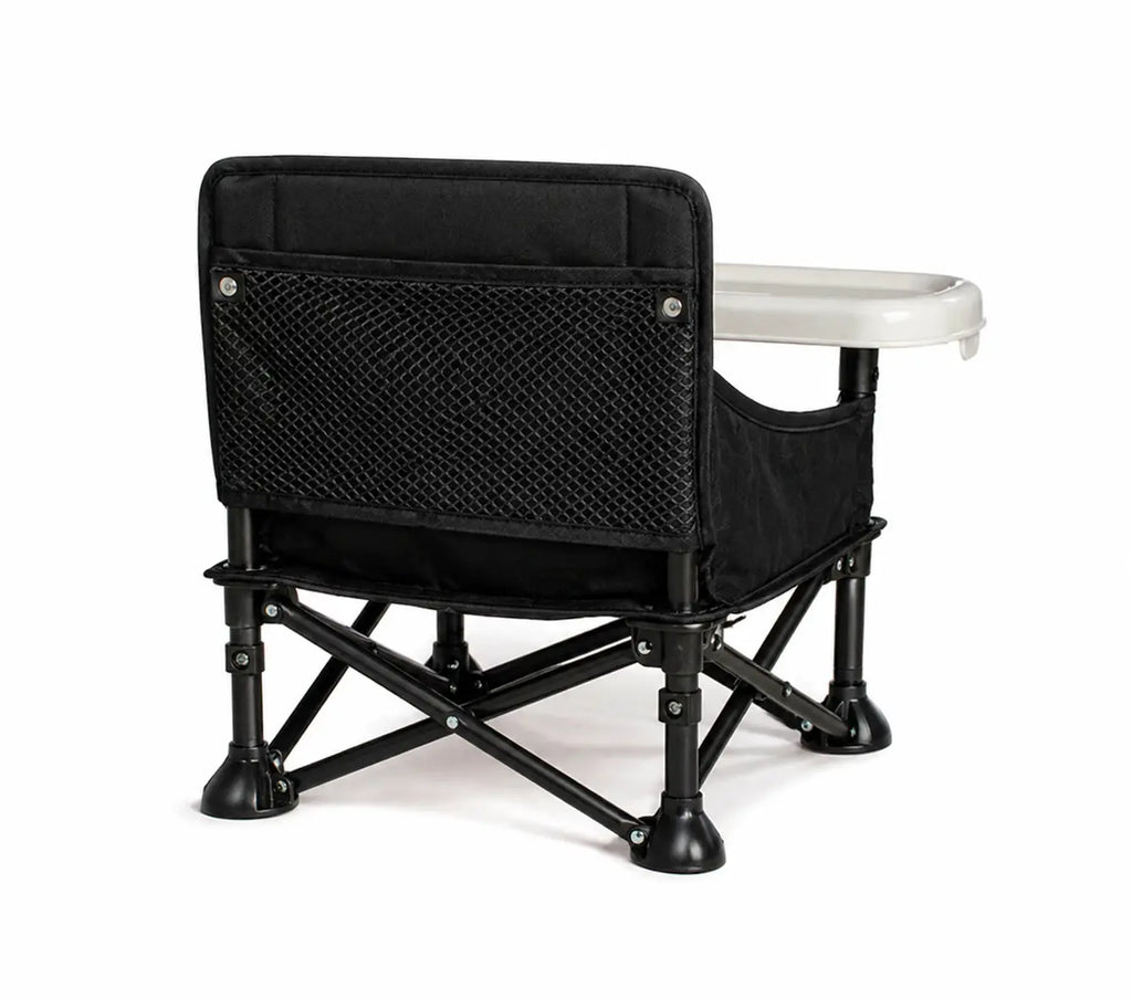 Rehausseur pliable compact noir sur fond blanc vue arrière