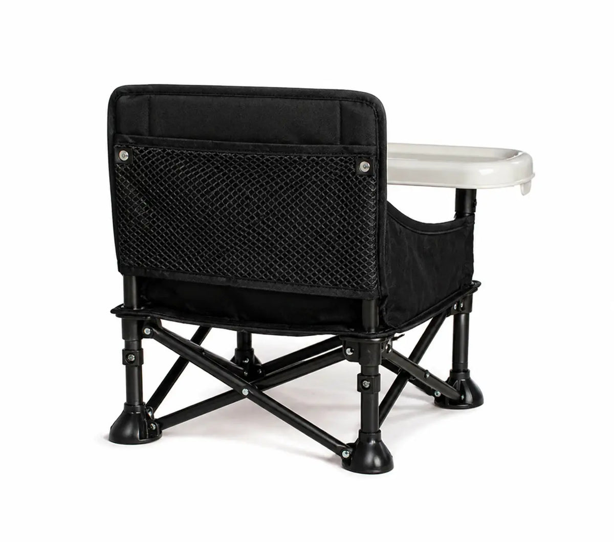 Rehausseur pliable compact noir sur fond blanc vue arrière