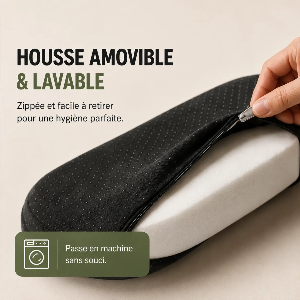 Coussin élévateur jaune lavable housse visible
