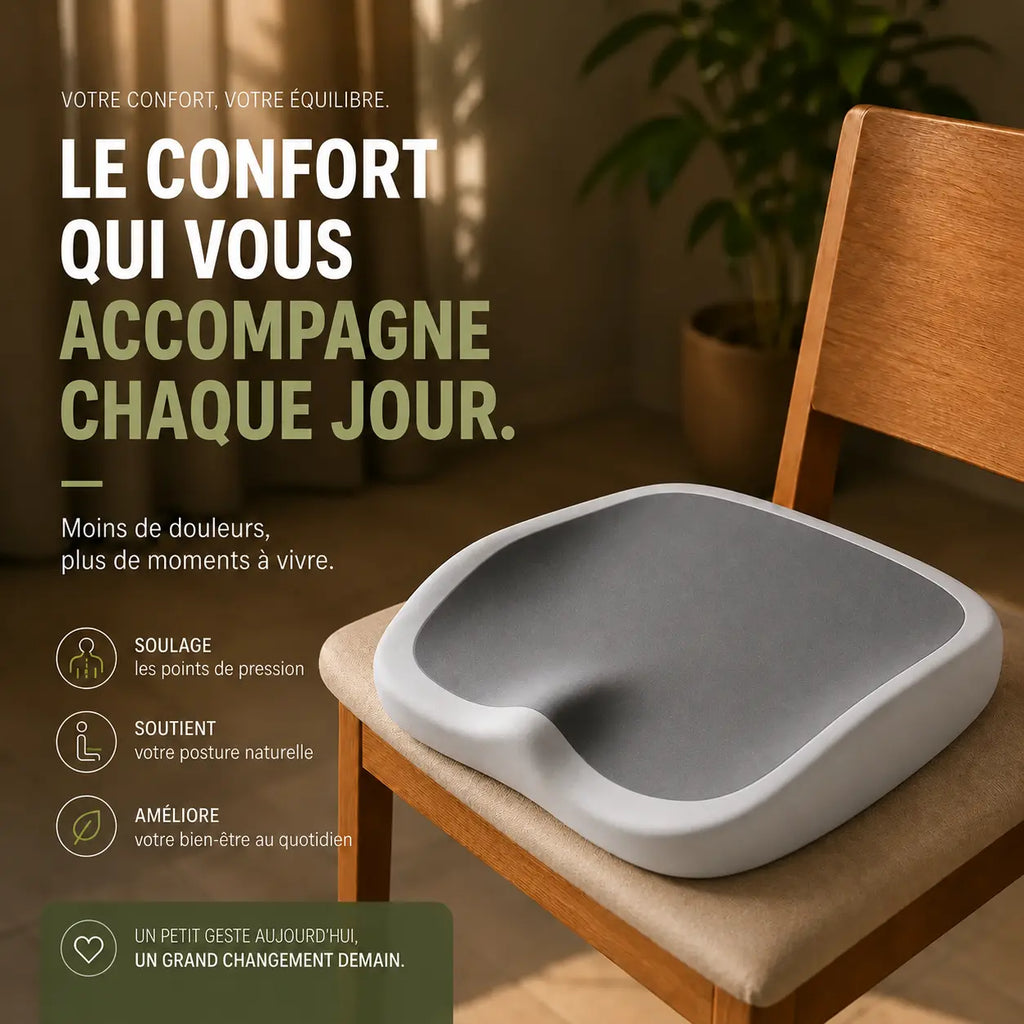 Coussin chaise absorbant gris foncé vue de côté