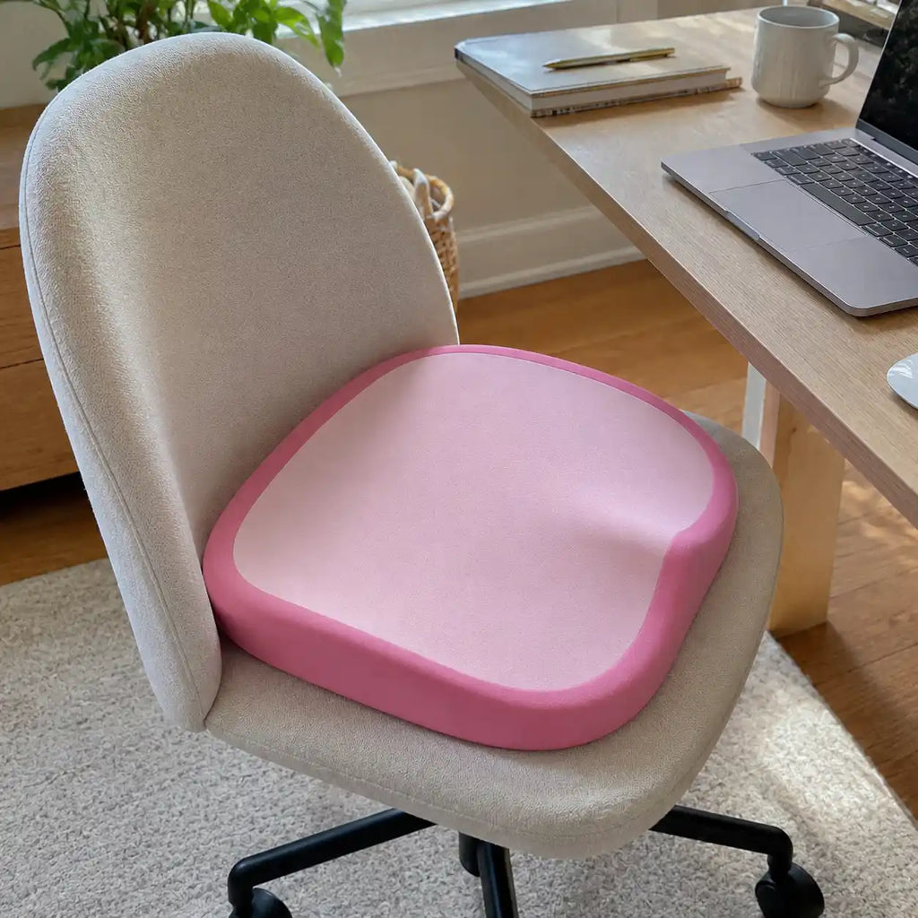 Coussin assise lecture rose détail de la finition
