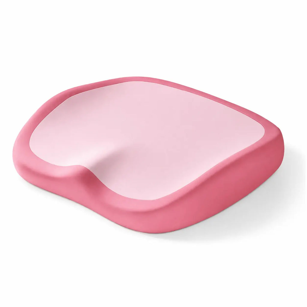 Coussin assise lecture rose sur fond blanc