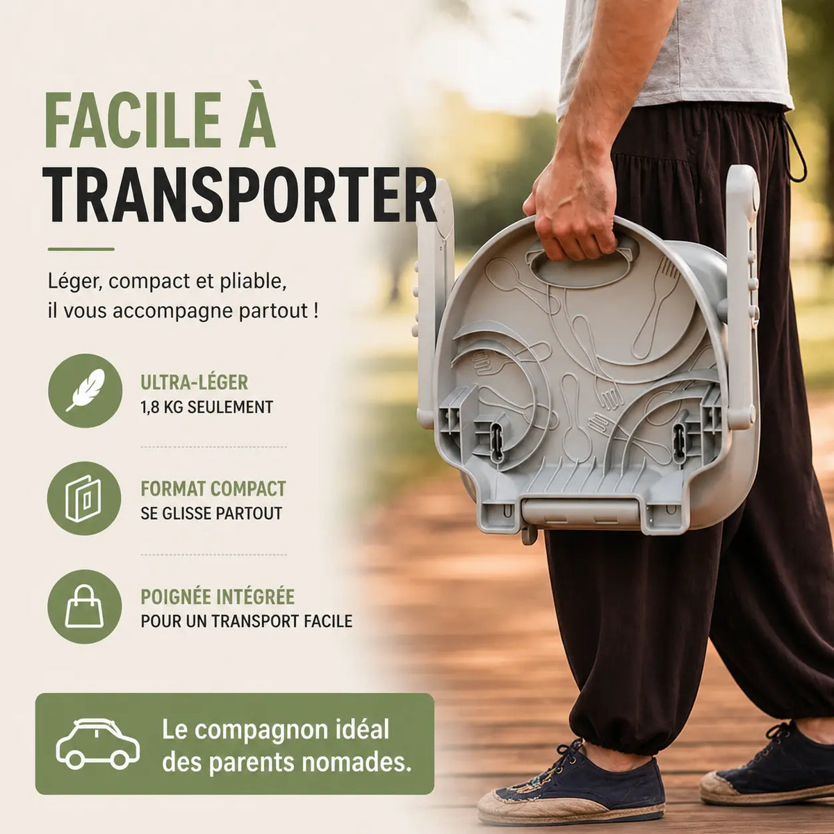 Rehausseur bébé transportable multifonction format transportable visible vue 2