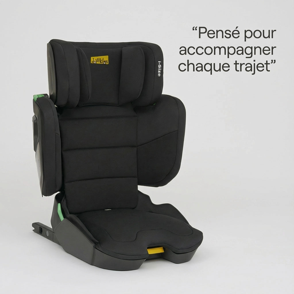 Rehausseur de Siège Auto avec Dossier Haut Noir (100–150 cm) avec dossier visible vue 5
