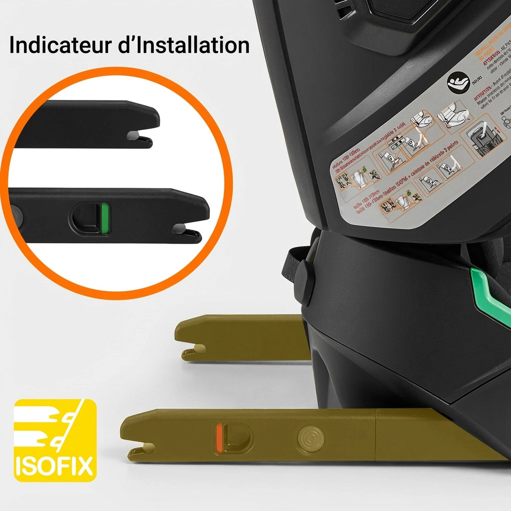 Rehausseur de Siège Auto avec Dossier Haut Noir (100–150 cm) avec dossier visible vue 4