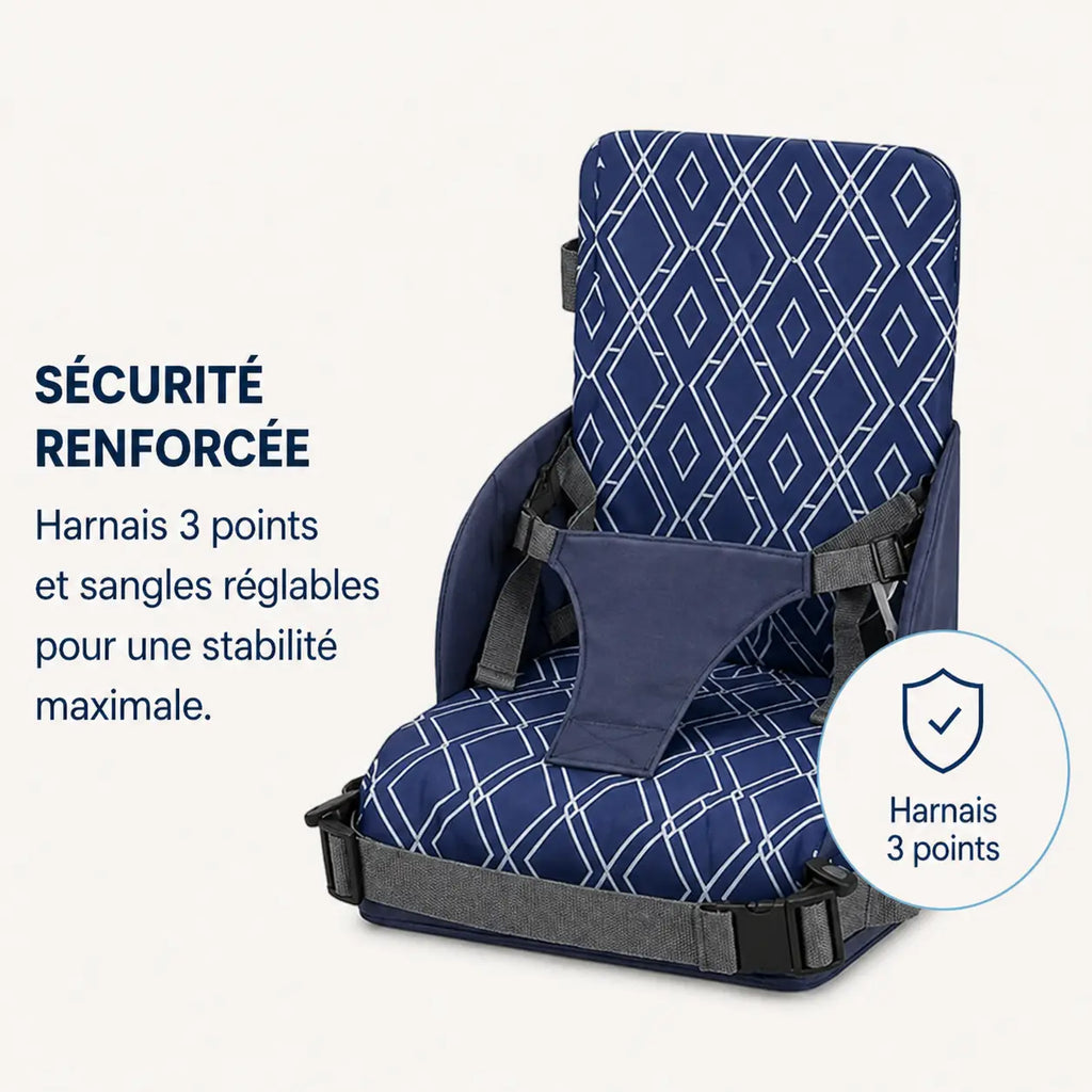 Rehausseur bébé diamant bleu détail du format