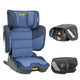 Rehausseur de Siège Auto avec Dossier Haut Bleu (100-150 cm) sur fond blanc
