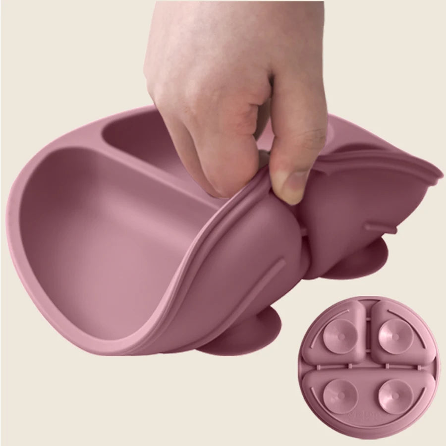 Assiette silicone à ventouse enfant détail du format