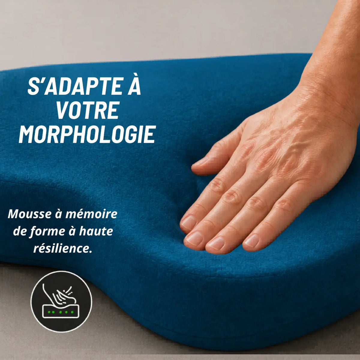 Coussin ergonomique forme U bleu vue secondaire