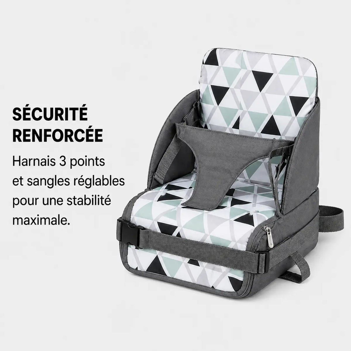 Rehausseur chaise boucle sécurité sangles de fixation visibles vue 3
