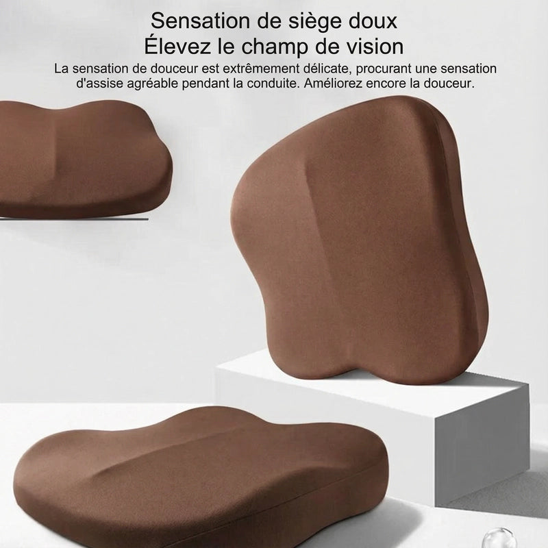 Coussin voiture conducteur marron détail de la finition