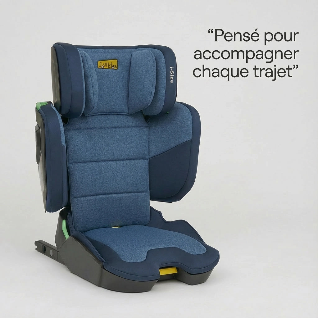 Rehausseur de Siège Auto avec Dossier Haut Bleu (100-150 cm) détail de la finition