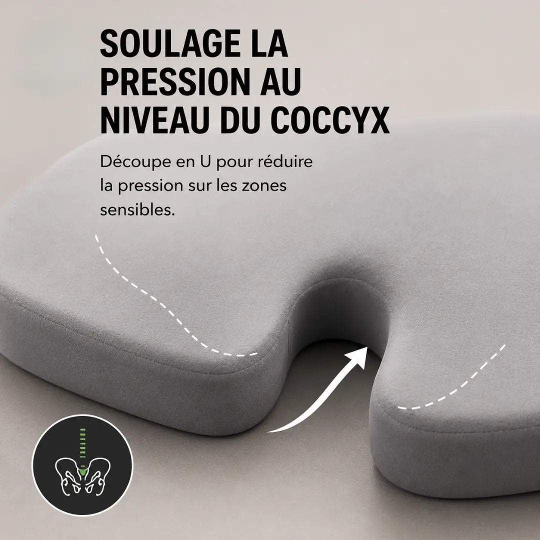 Coussin assise en U gris illustration du soutien d'assise